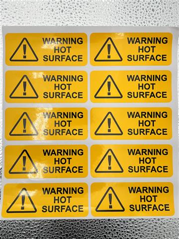STS070 Hot Surface Warning Label STS070 Hot Surface Warning Label